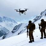 **

"A tactical team fully clothed in winter camouflage navigating a snowy, mountainous pass. The team utilizes a "Sokol" tactical drone for reconnaissance. In the background, a blizzard obscures distant peaks. Safe for work, appropriate content, fully clothed, professional, perfect anatomy, correct proportions, natural pose, well-formed hands, proper finger count, natural body proportions, high quality."

**