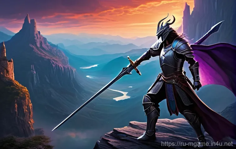 모바일게임 프로모션 아트 - **Epic Fantasy Warrior with Dragon:**
    A majestic, heroic warrior, gender-neutral, wearing intric...