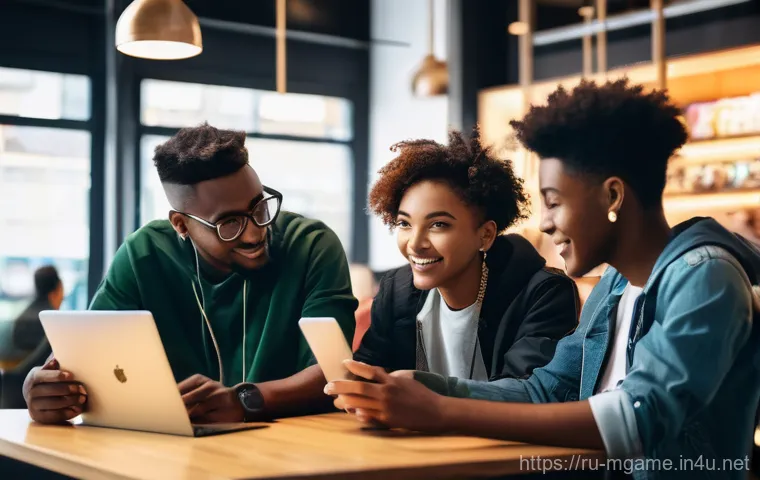 모바일게임 온라인 커머스 - **Prompt:** A vibrant, eye-level shot of a diverse young adult gamer (male or female, fully clothed ...