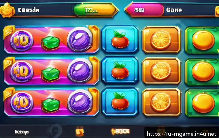 모바일게임 개발 과정 - A detailed concept art of a casual mobile game interface designed for the Russian and CIS market, fe...