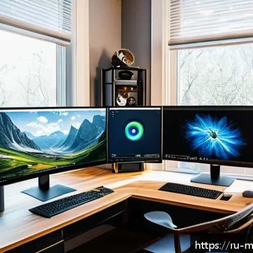 모바일게임 제작 엔진 - A modern game developer&rsquo;s workspace featuring a high-end computer setup with dual monitors displayin...