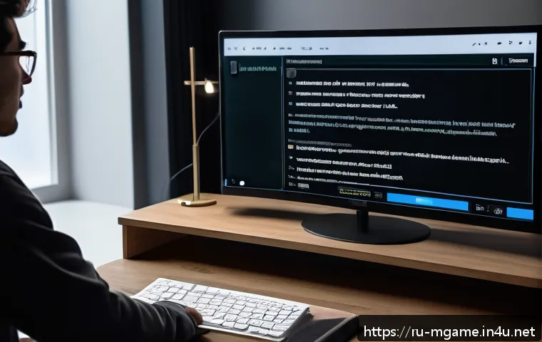 모바일게임 자막 옵션 - A cozy modern gaming setup in a well-lit room featuring a mid-sized monitor displaying a popular mob...